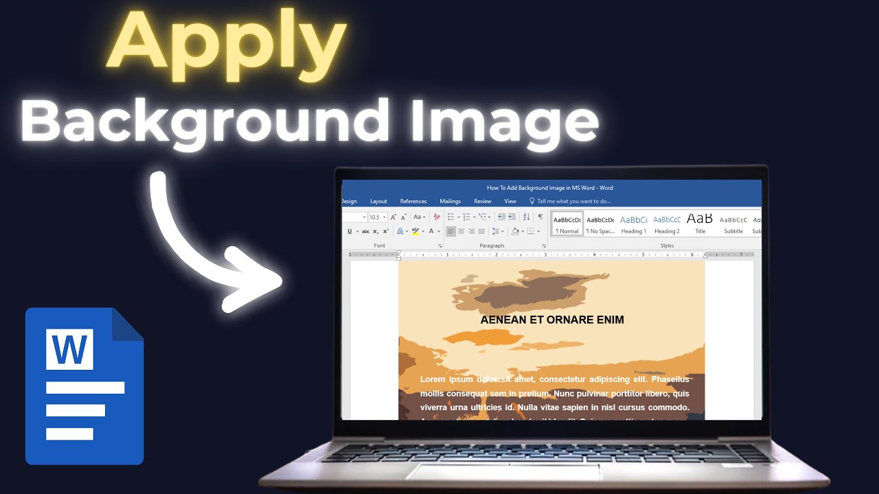 How To Apply Background Image In MS Word - YouTube