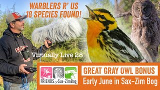 Warblers R' Us! 18 species SaxZim Bog: Early June Northern Minnesota: Virtually Live 28 S3 E3