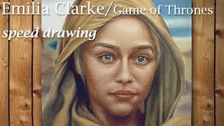 Emilia Clarke (Game Of Thrones) face painting in oil/ portrait speed drawing