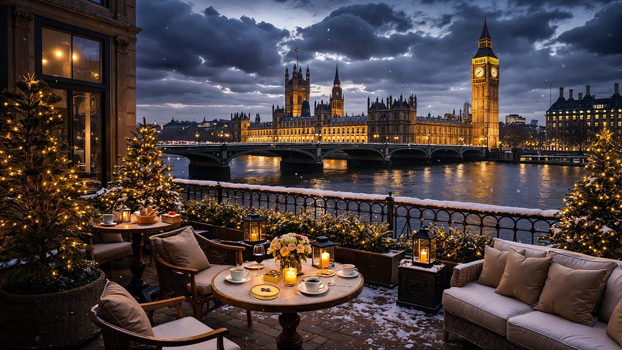 Winter Evening Café Jazz in London ☕ Cozy Café Ambience & Smooth Jazz Instrumental for Calm Focus