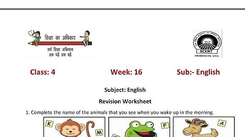 EDMC class 4 English Week-16 worksheet || With Solutions || SDMC || SCERT WORKSHEET || Revision