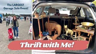 EPIC HAUL | Thrifting the LARGEST Garage Sale Event | Vintage Home Decor