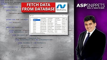 Fetch data from Database in Windows Forms Application using C#