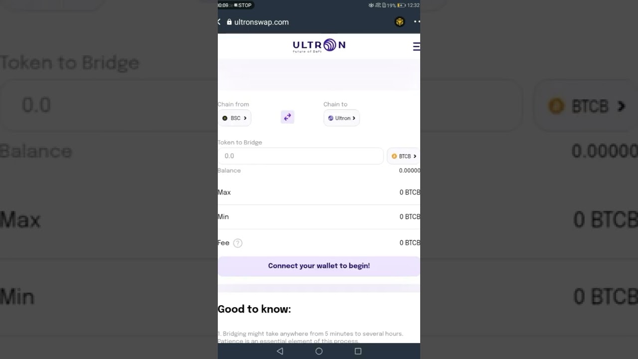 CONNECT ULTRON SWAP TO TRUSTWALLET 
