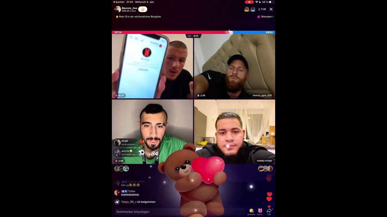 TikTok Fitna mit Barello, Ozan, Hamza Gym und Hamid Khan 04.01.23