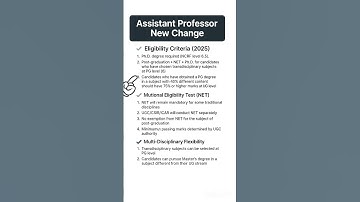 Assistant Professor Eligibility Criteria Changed 2025-26 | Ugc Net /Set/Phd #education