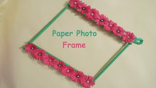 Paper Photo frame | Simple Paper crafts | paper flower frame DIY crafts screenshot 3
