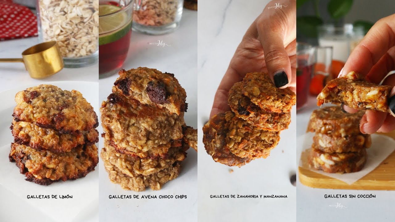 5 GALLETAS de AVENA en POCOS MINUTOS ♥︎ con y sin horno, plancha, air fryer y microondas YouTube