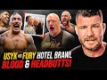 BISPING reacts: Fury vs Usyk BRAWL "An Embarrassment!" | John Fury HEADBUTTS Usyk Team