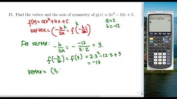 finding vertex, axis of a parabola (college algebra)