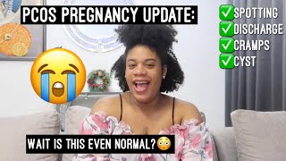PREGNANCY UPDATE: PCOS, Bad Cramps, Spotting, Ovarian Cyst, Food Aversion| Early Signs & Symptoms