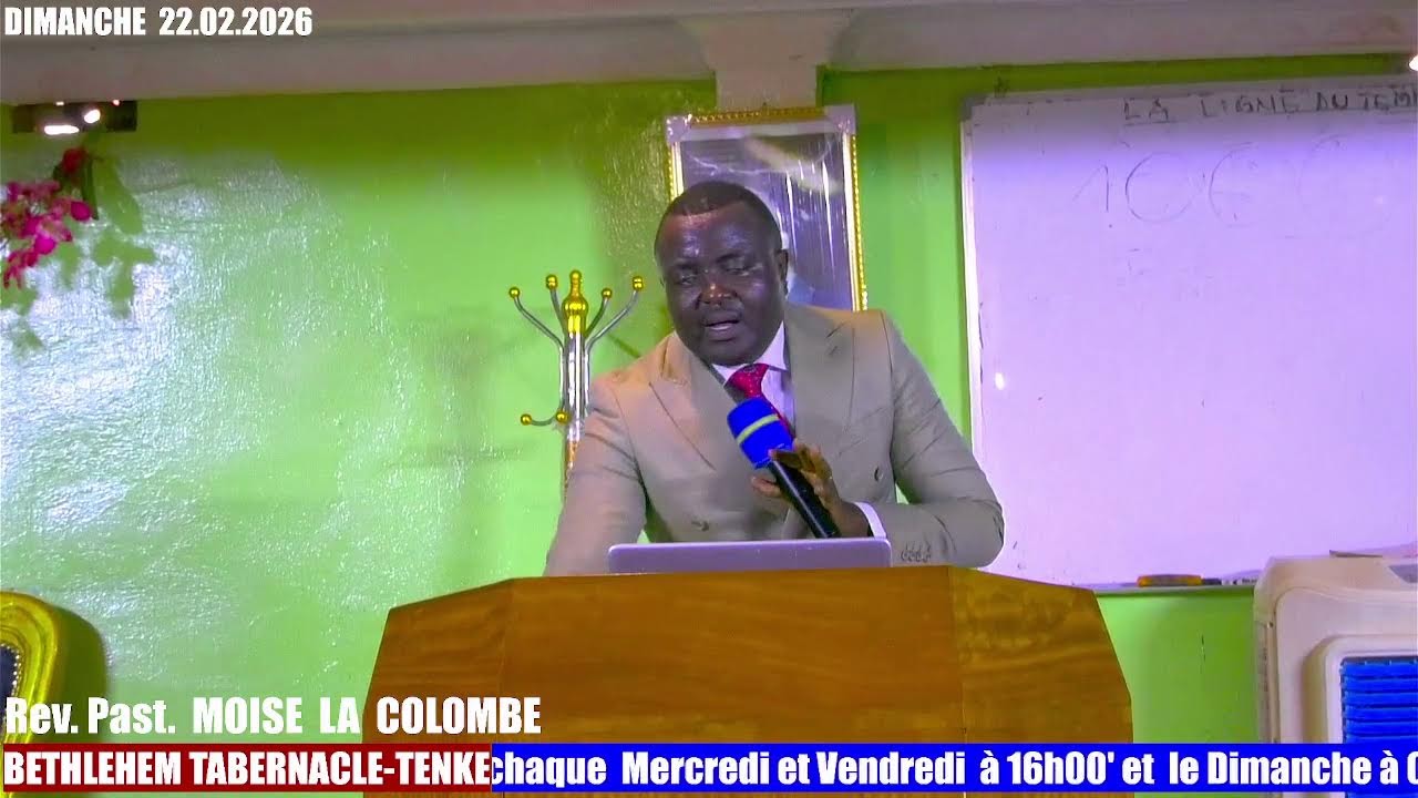 CULTE DOMINICAL  DU  22.02.2026  Par  Le Rev Past  MOISE  LA  COLOMBE