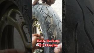 Honda Dio Scooter Tyre Changing Tutorial | 90/100-10 Tire #automobile #shorts #shortvideo #short