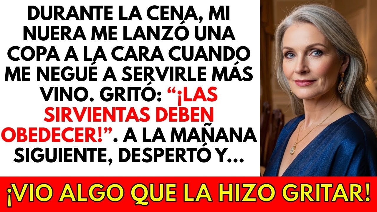 Durante la cena, mi nuera me tiró un vaso porque me negué a servirle más vino
