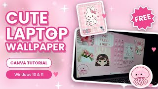 How to Make an Aesthetic Laptop Wallpaper in Canva 🎀 Free (Windows 10 & 11) screenshot 1