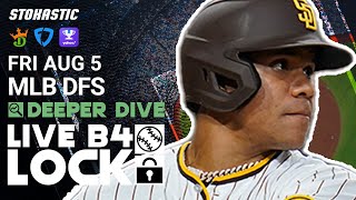 MLB DFS Picks Today 8\/5\/22: Fantasy Baseball Lineups | Deeper Dive + Live Before Lock