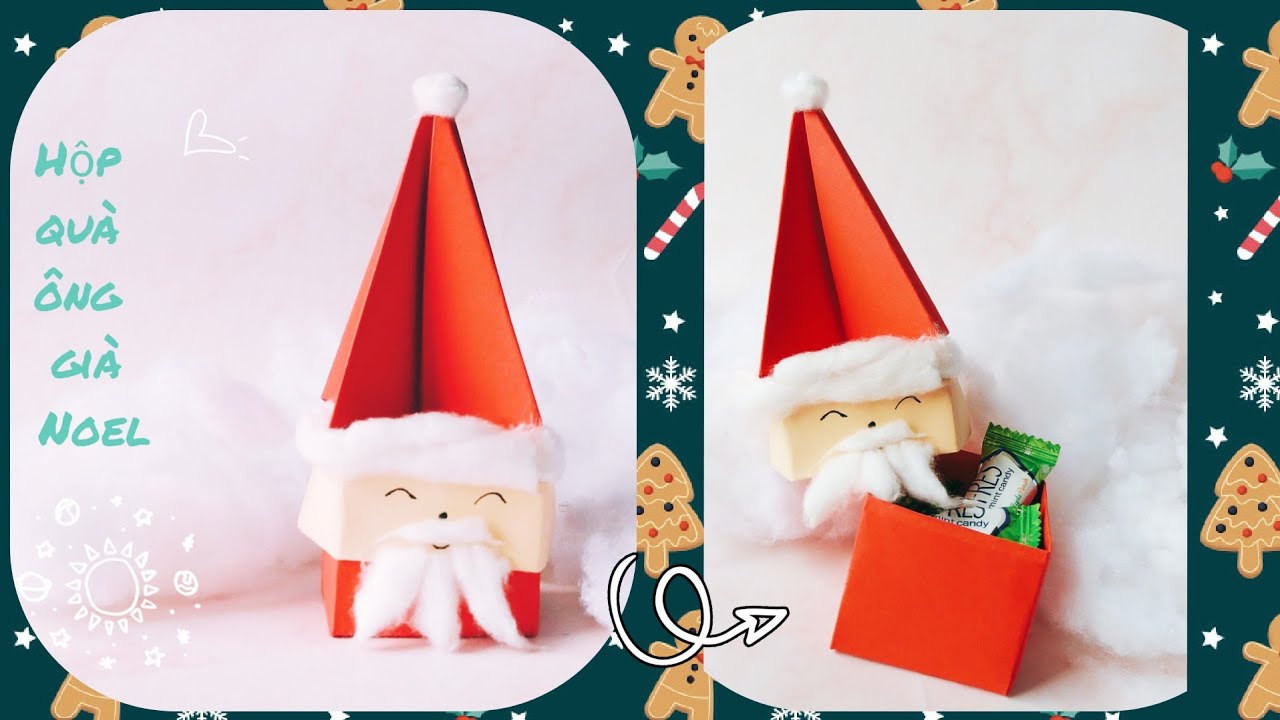 Cách làm hộp quà # Hộp quà Giáng Sinh # Origami Box # Van's handicraft