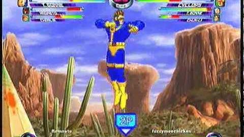 MvC2 Online (360): Brett (RomSlash) vs FuzzyMooChicken (Chun/Cyke/Tron) 10 .:12.18.09:.