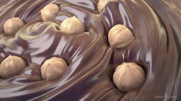 Nuts, chocolate,drop.Houdini + hip file,Redshift render