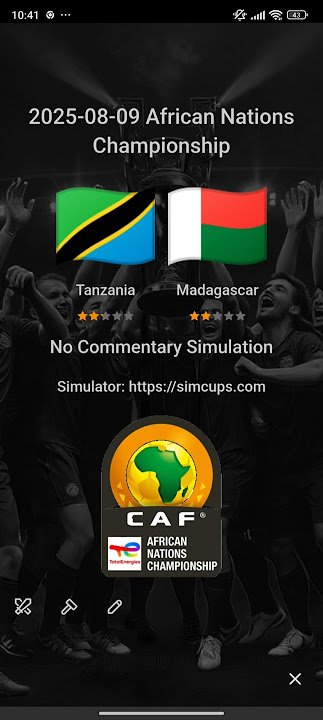 Tanzania vs. Madagascar: 2025-08-09 African Nations Championship Simulation Based on Elo Ratings