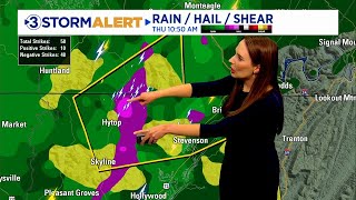 10:40am UPDATE: Storms make their way into the Tennessee Valley