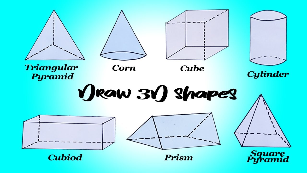 How to Draw 3D Shapes step by step -Easy Beginners Tutorial 