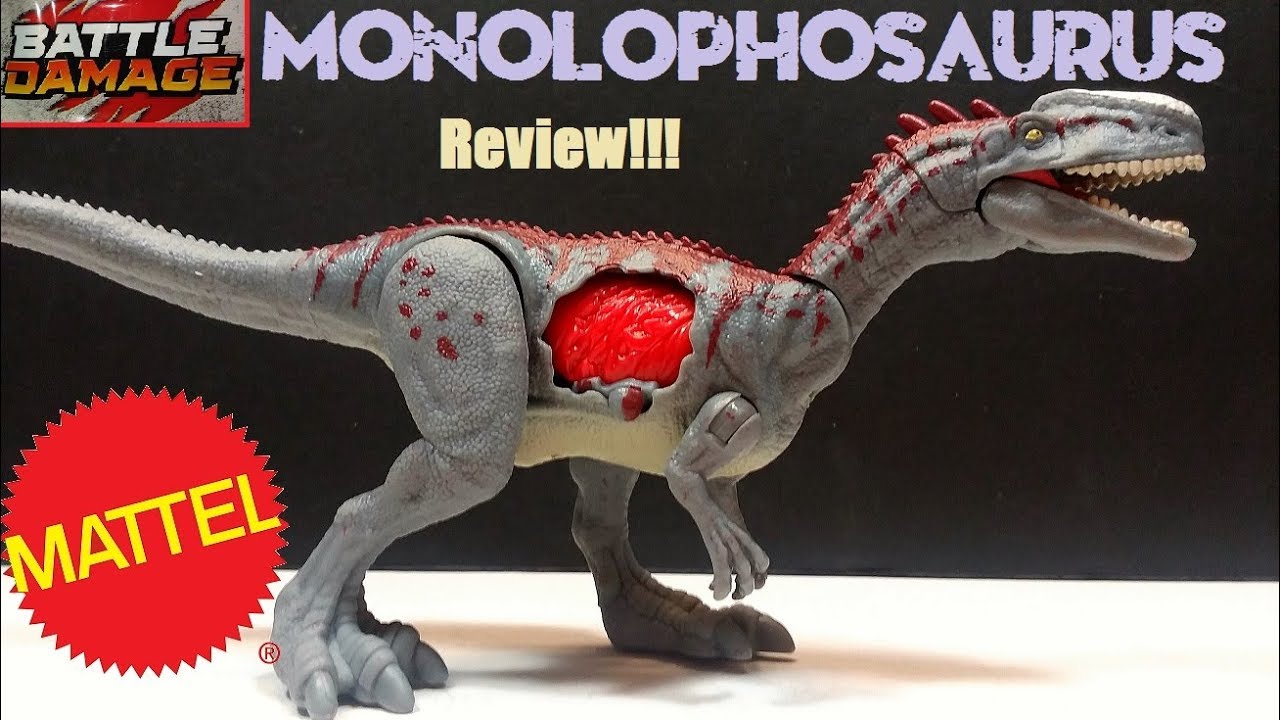 Mattel "Battle Damage" Monolophosaurus Version 2 Review!!! Jurassic  World!!! - YouTube