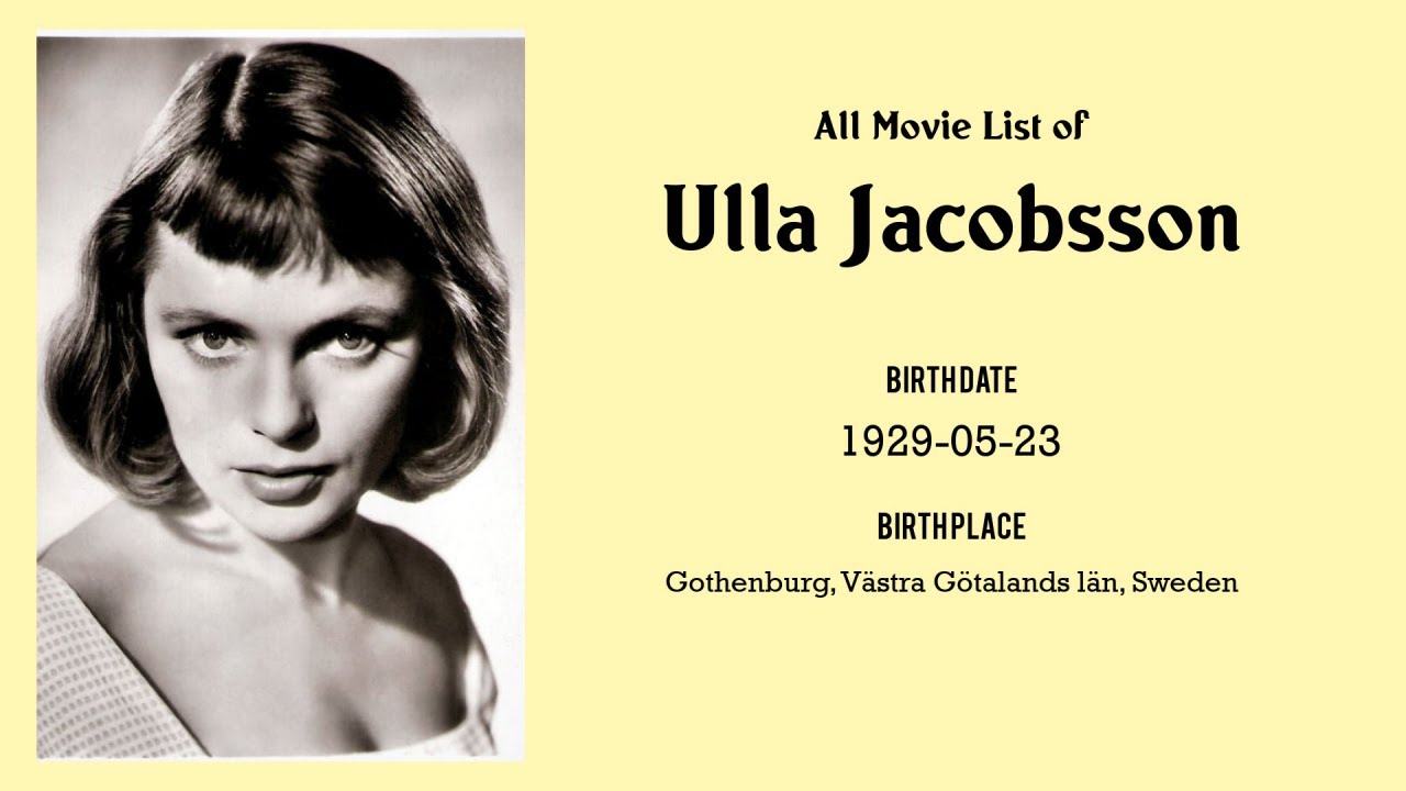 Ulla Jacobsson Movies list Ulla Jacobsson| Filmography of Ulla Jacobsson