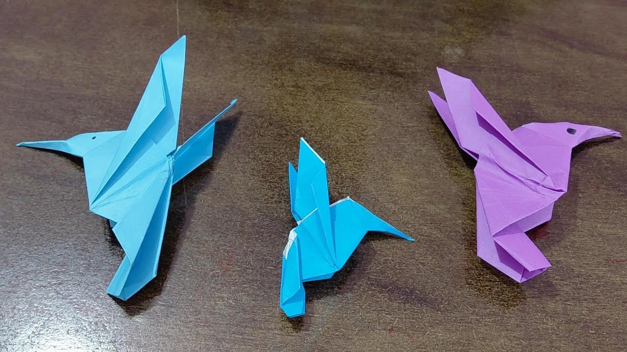 How to make a humming bird 🐦 🐦‍⬛ from origami sheet 