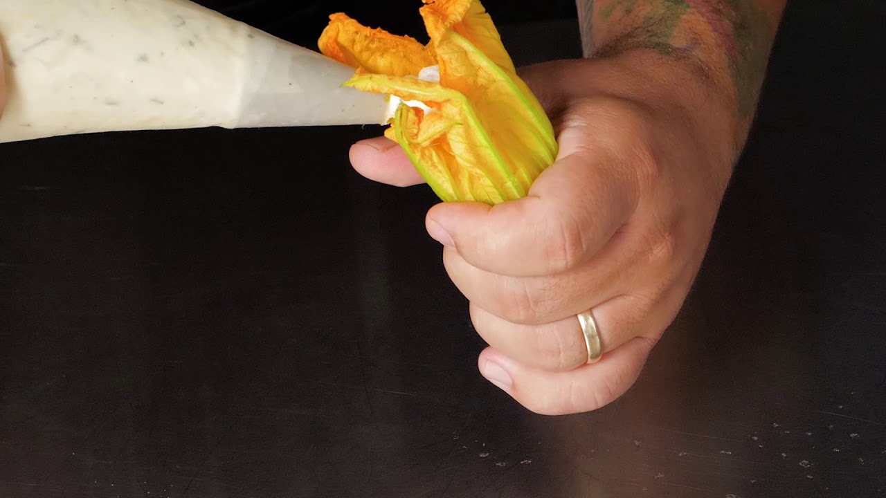 Test Kitchen Pancake Battered Squash Blossoms with Lemon and Ricotta