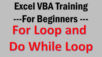 Excel VBA Tutorial 08-Looping Concept with For Loop and Do While Loop