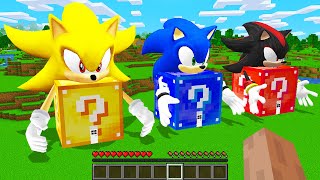 WHAT INSIDE LUCKY HOUSE SONIC vs SUPER SONIC VS SHADOW SONIC in Minecraft Animation