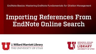 Importing References from EndNote Online Search