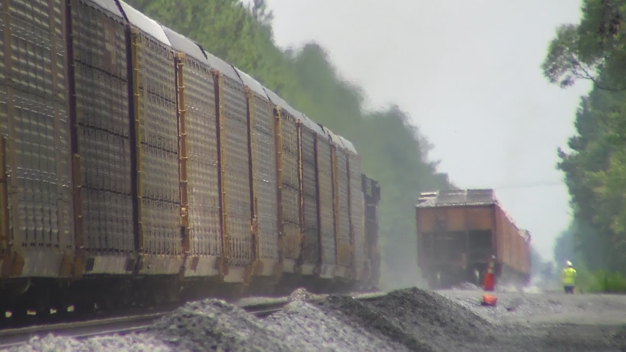 Q237 Passing CSX Ballast Train On The Callahan Sub