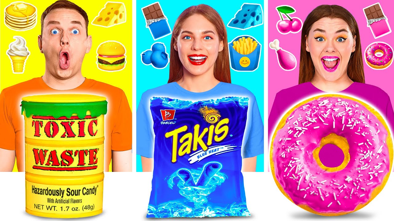 24 Часа Едим Еду Одного Цвета Челлендж от BaRaDa Gold Challenge