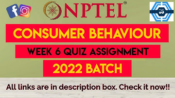 Consumer Behaviour Week 6 Quiz Answer Solution NPTEL 2022 | SWAYAM