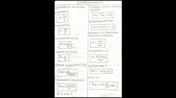ELECTROCHEMISTRY CLASS 12 FORMULA NOTES ☢☢