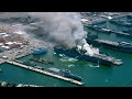 Massive fire on US navy ship in San Diego following explosion