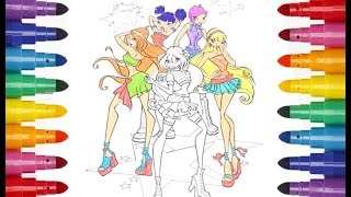 Winx Club - Fairies Winx Bloom Stella Musa Flora Tecna coloring Клуб Винкс - Феи Винкс раскраска