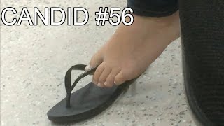 Petite Girl Dangling/Playing with her Flip-Flops | Classroom Feet #16