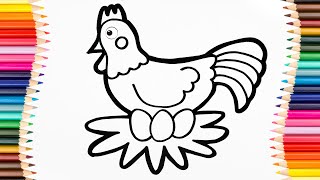 How to Draw a Chicken For Kids And Toddlers