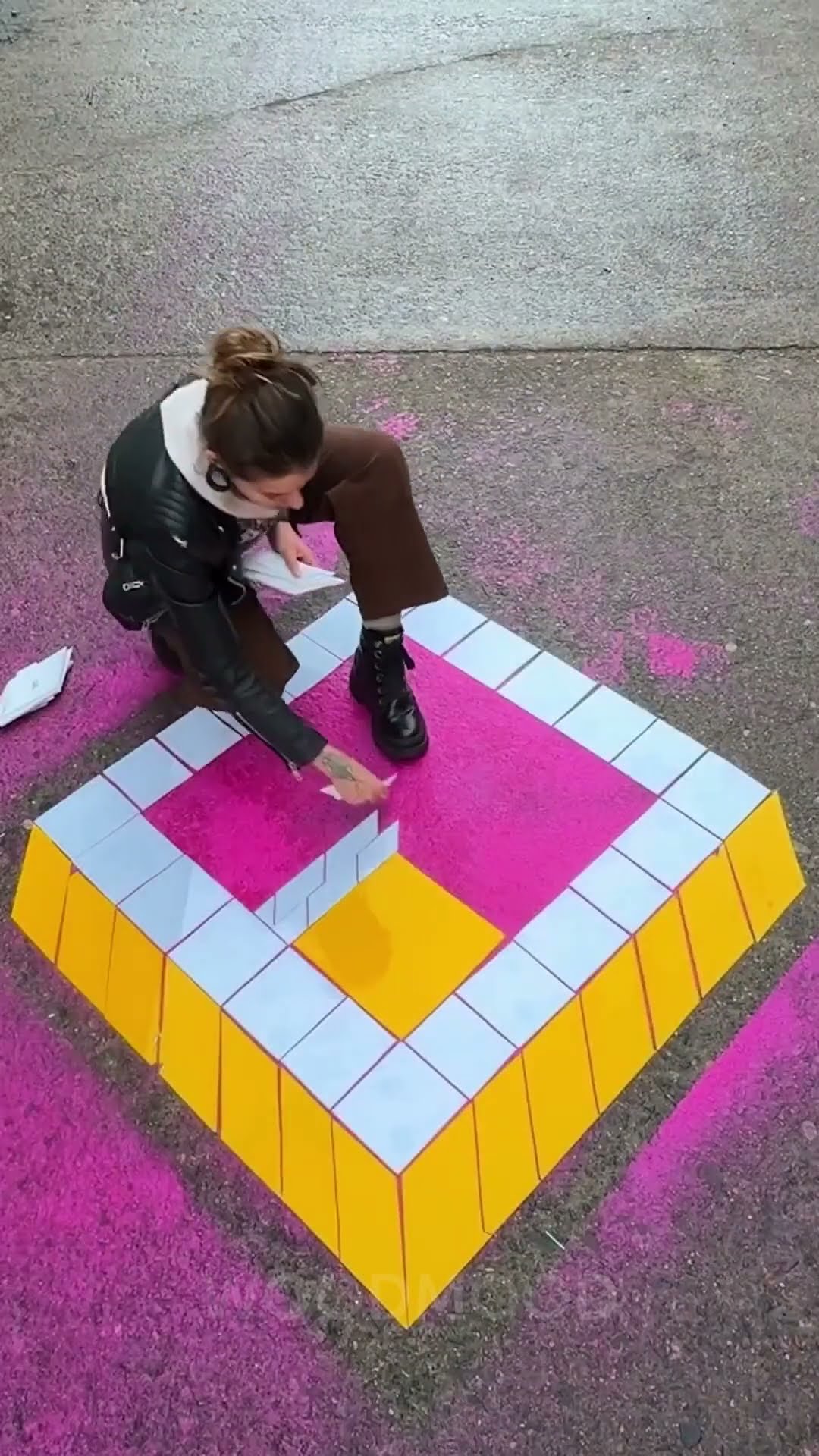 STREET ART MASTERMIND! Art with tiles?️