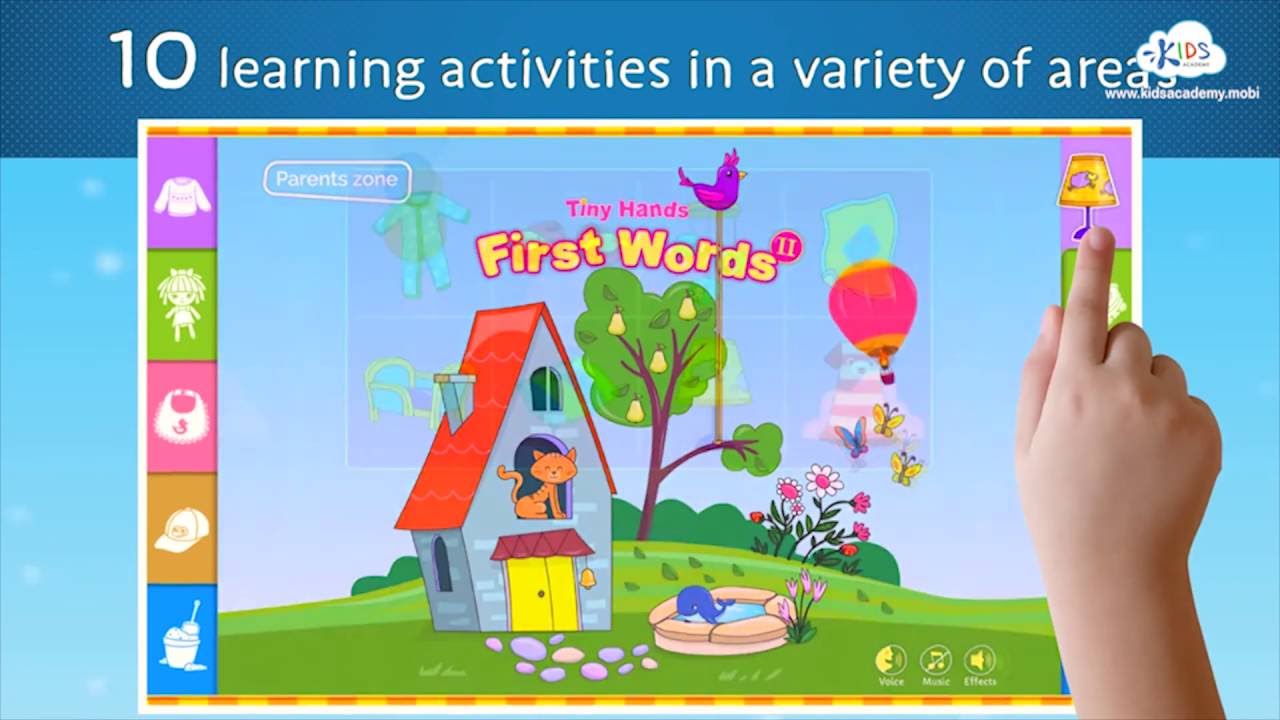 First Words 2 Tiny Hands – Vocabulary Development game for Preschool and Kindergarten.