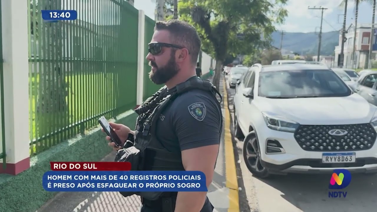 Homem com mais de 40 registros policiais é preso após esfaquear o próprio sogro em Rio do Sul