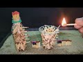 Matchstick domino effect Amazing Match Chain Reaction Fire Domino  VOLCANO ERUPTION effect disposal