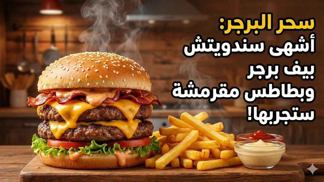 طريقة عمل البيف برجر البيتي زي المطاعم
