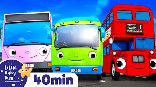 Different Types Of Buses! | 40 minutes of 🚌Wheels on the BUS Songs! 🚌 Nursery Rhymes for Kids