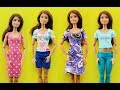 DIY Barbie Clothes Outfits Dress - Barbie Hacks - T Shirt, Shorts, Dress