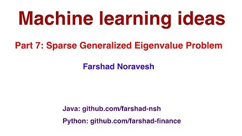 Part 7:  sparse generalized eigenvalue problem