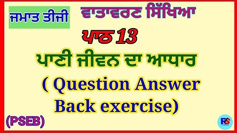 PSEB | Class 3 | EVS | Lesson 13 | Question Answer |